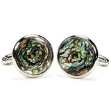 Abalone Silver Cufflinks