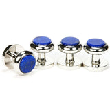 Lapis Lazuli Silver Tuxedo Studs Front