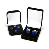 Lapis Lazuli Silver Cufflink Tuxedo Stud Set in Gift Boxes