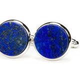 Lapis Lazuli Silver Cufflinks Close-up