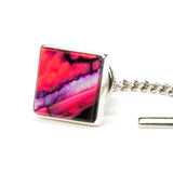 Red Mammoth Tooth Sterling Silver Tie Tack Lapel Pin