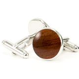 Bubinga Wood and Silver Cufflinks - Back