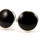 Ebony Silver Cufflinks