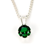 Emerald Sterling Silver Pendant 