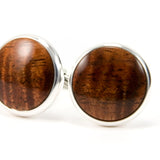 Hawaiian Koa Silver Cufflinks 