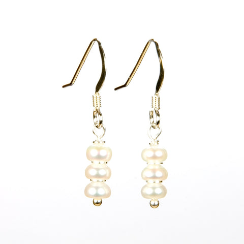 Freshwater Pearl Dangle Earrings in Sterling Silver