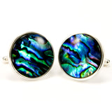 Paua shell sterling silver cufflinks