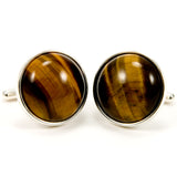 Tiger Eye Sterling Silver Cufflinks