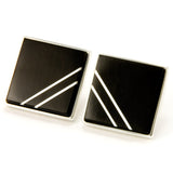 Ebony Silver Inlay Cufflinks