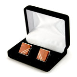 Bloodwood Silver Inlay Cufflink Tie Bar Set - Gift Box