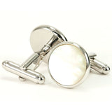 Mother of Pearl Silver Cufflinks - side