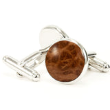 Redwood Burl Wood and Silver Cufflinks - Back