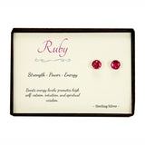 Ruby Sterling Silver Post Earrings in Gift Box