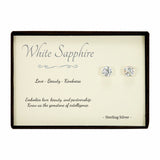 White Sapphire Sterling Silver Post Earrings in Gift Box