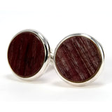 Wine Barrel Wood and Silver Cufflinks