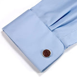 Wine Barrel Wood and Silver Cufflinks Shirt Sleeve