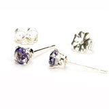 Alexandrite Sterling Silver Post Earrings - Back