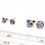 Alexandrite Sterling Silver Stud Earrings - Size