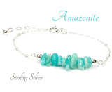 Amazonite Sterling Silver Gemstone Chip Bracelet