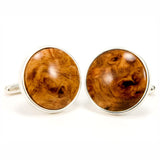 Amboyna Burl Sterling Silver Cufflinks