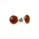Amboyna Burl Sterling Silver Stud Earrings