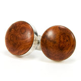 Amboyna Burl Sterling Silver Stud Earrings