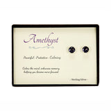 Amethyst Sterling Silver Post Earrings in Gift Box