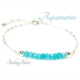 Aquamarine Gemstone Bead Bracelet