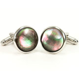 Black Mother of Pearl Silver Cufflinks - Tahitian Pearl