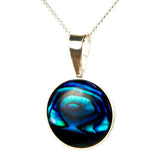 Blue Paua Sterling Silver Pendant