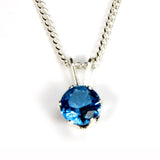 Blue Zircon Sterling Silver Pendant 