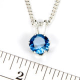 Blue Zircon Sterling Silver Necklace 