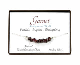 Garnet Gemstone Chip Bracelet in Gift Box