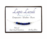 Sterling Silver Lapis Lazuli Gemstone Bracelet in Gift Box