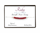 Ruby Sterling Silver Bracelet in Gift Box