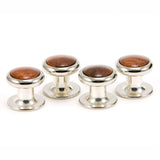 Bubinga Silver Tuxedo Shirt Studs