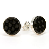 Carbon Fiber Sterling Silver Stud Earrings - side