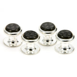 Carbon Fiber Silver Tuxedo Shirt Stud Set