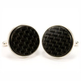 Carbon Fiber Sterling Silver Cufflinks