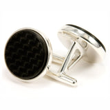 Carbon Fiber Sterling Silver Cufflinks - Back