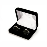 Black Carbon Fiber Sterling Silver Cufflink Gift Box