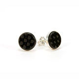Carbon Fiber Sterling Silver Stud Earrings