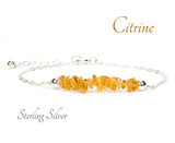 Citrine Gemstone Bar Bracelet in Sterling Silver