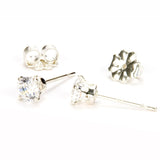 White Sapphire Sterling Silver Stud Earrings