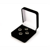 Ebony Silver Tuxedo Shirt Stud Set in Gift Box