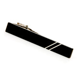 Ebony Silver Inlay Tie Clip