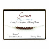 Sterling Silver Garnet Gemstone Bracelet in Gift Box | January Birthstone