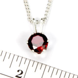 Garnet Sterling Silver Necklace - Size