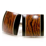 Honduran rosewood ebony holly square wood cufflinks