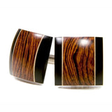 Honduran Rosewood Ebony Holly Cufflinks - Wooden